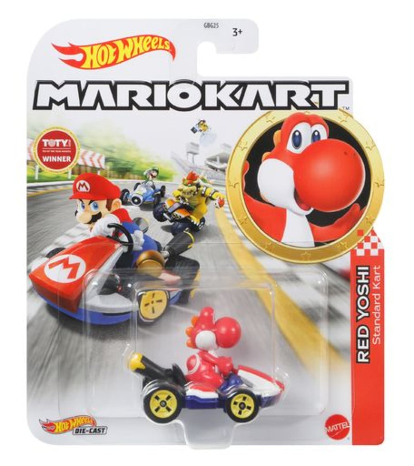Hot Wheels Mario Kart Veh¨ªculo de Juguete Yoshi Rojo Est¨¢ndar Kart