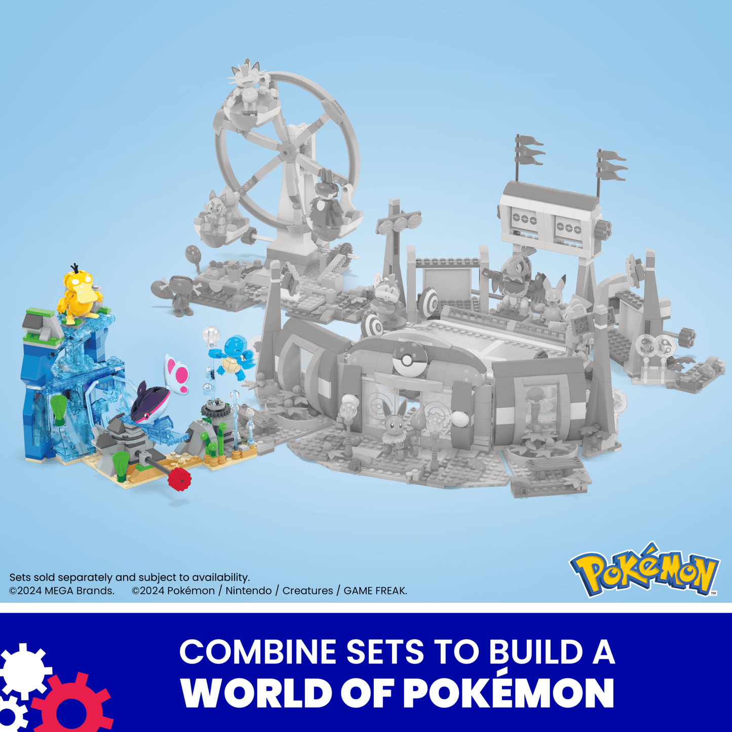 MEGA Pok¨¦mon Aquatic Adventure Building Toy Kit, With 3 Action Figures (319 Pieces) For Kids