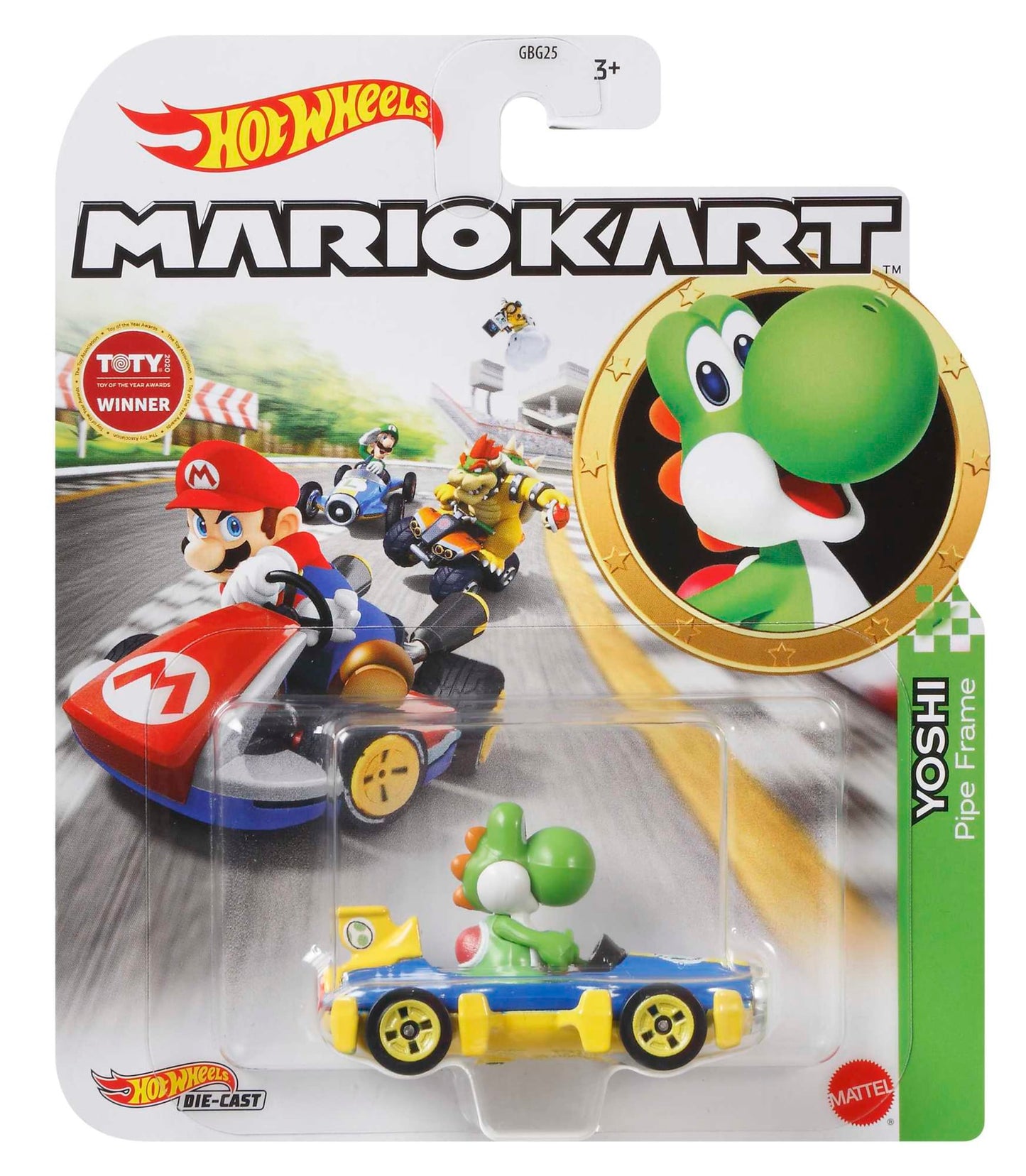 Hot Wheels Mario Kart Ve¨ªculo de Brinquedo Yoshi Match