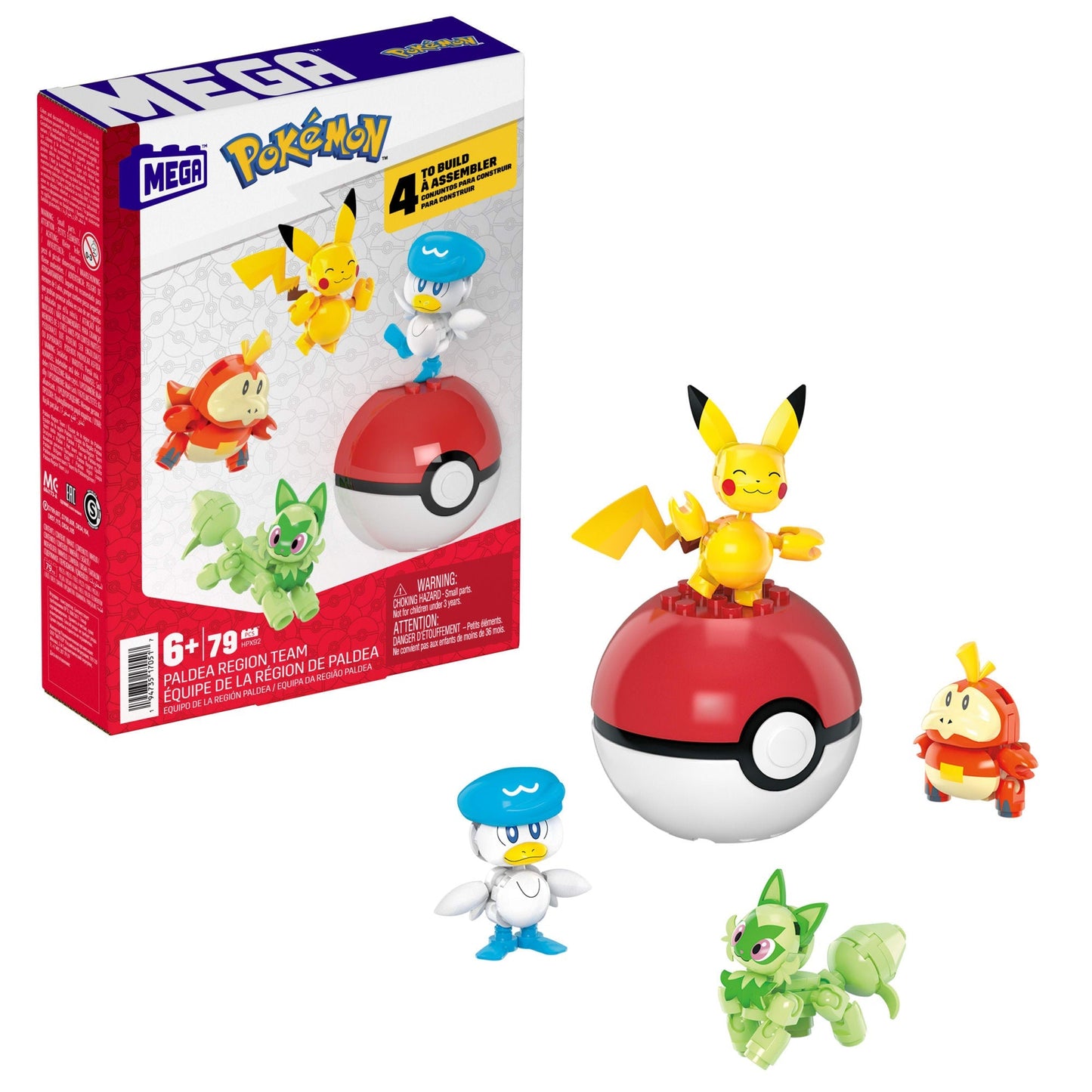 Mega-Pok¨¦mon-Coffret Construction 4Figurines et 1Pok¨¦ Ball (79Pcs)