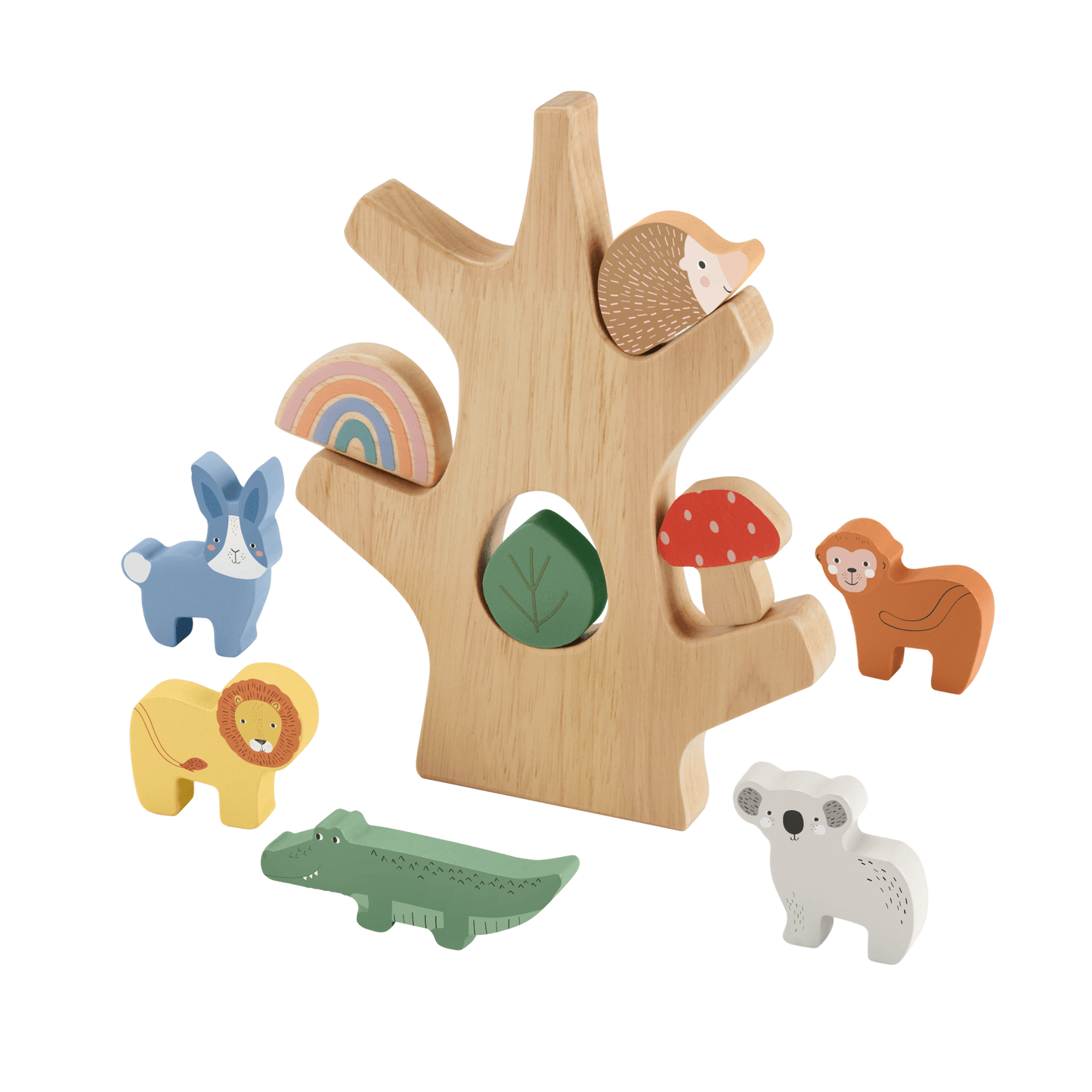 Fisher-Price Arbre D¡¯¨¦quilibre en Bois, Empilage, 10 ¨¦l¨¦ments