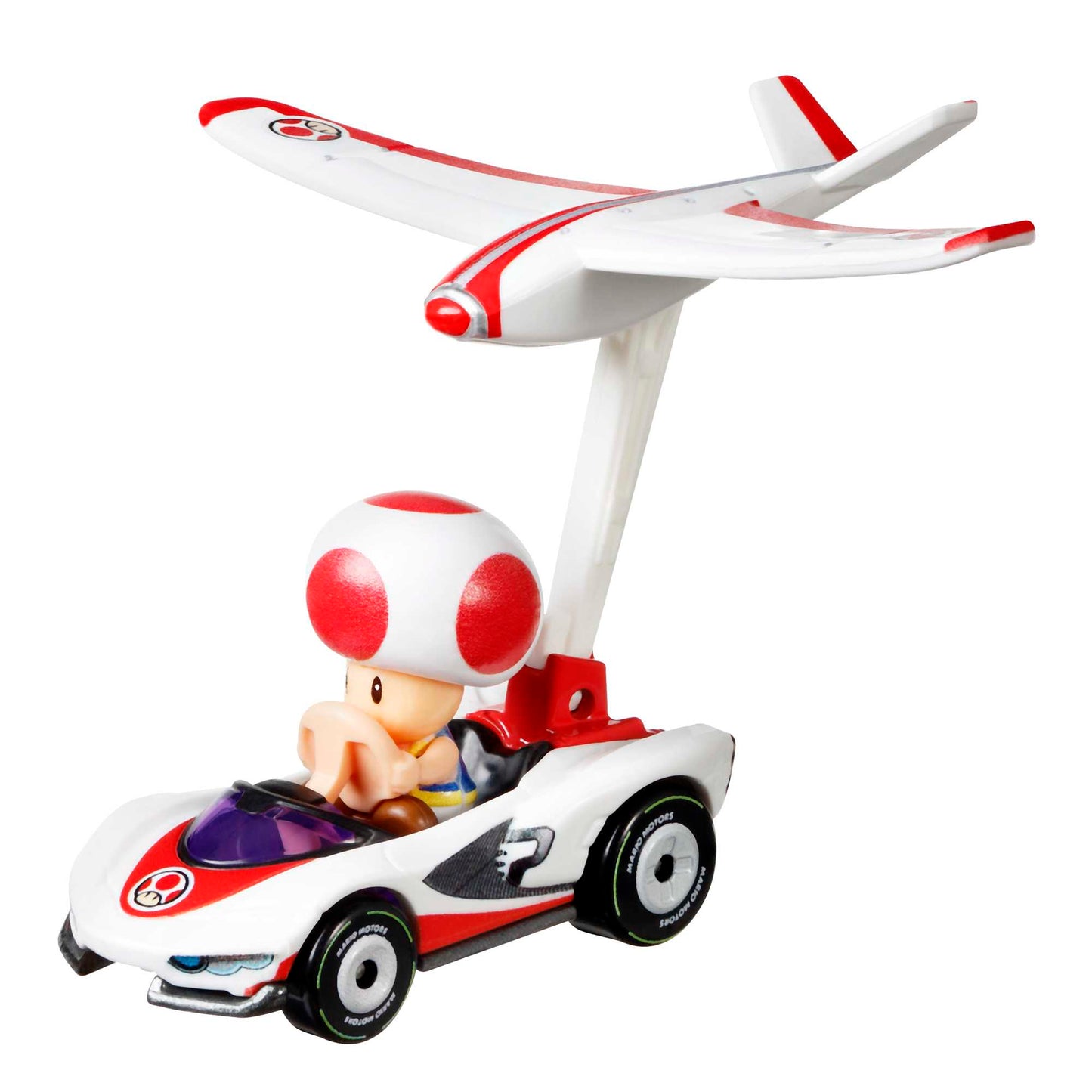 Hot Wheels Mario Kart Veh¨ªculo de Juguete Toad P-Wing con Plane Glider