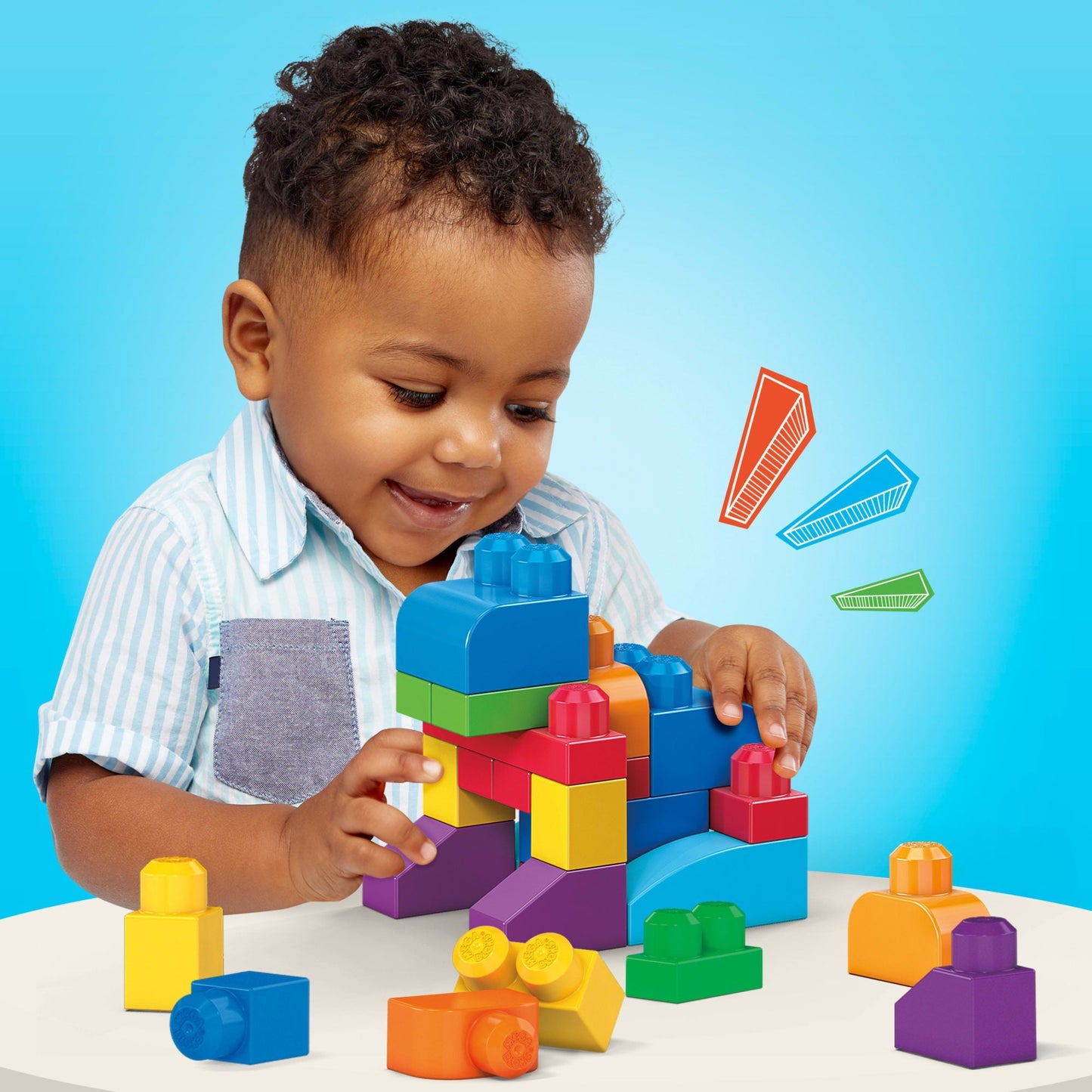 Mega Bloks Juguete de Construcci¨®n Bolsa de 60 bloques Azul