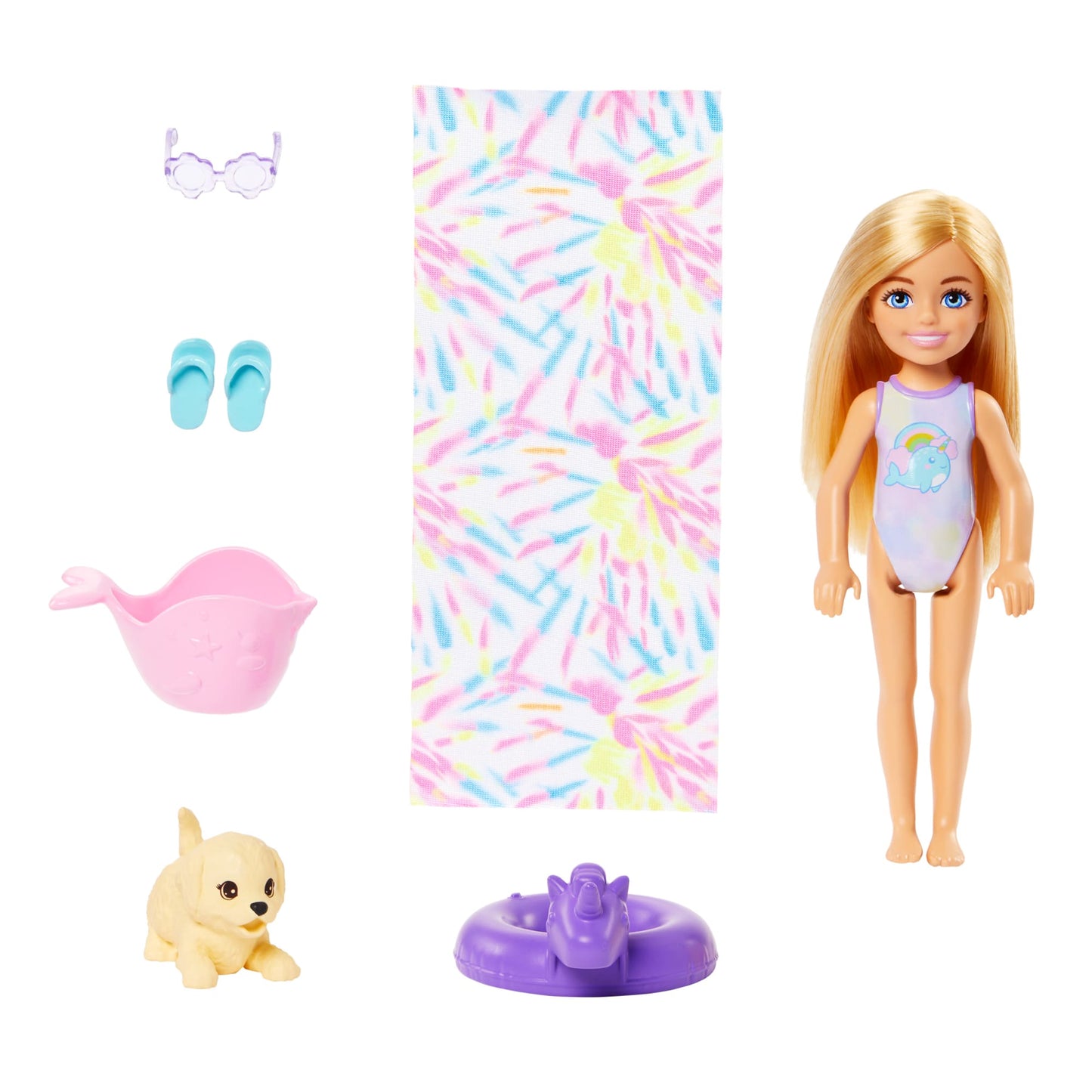 Barbie  Chelsea  Coffret de Jeu  Glissade D¡¯Eau Arc-en-Ciel