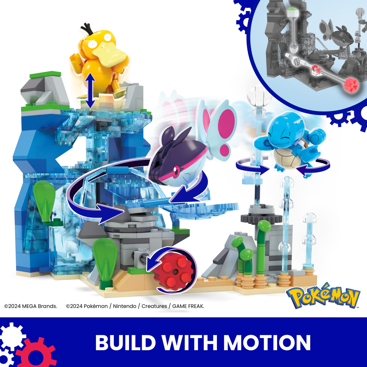 MEGA Pok¨¦mon Aquatic Adventure Building Toy Kit, With 3 Action Figures (319 Pieces) For Kids