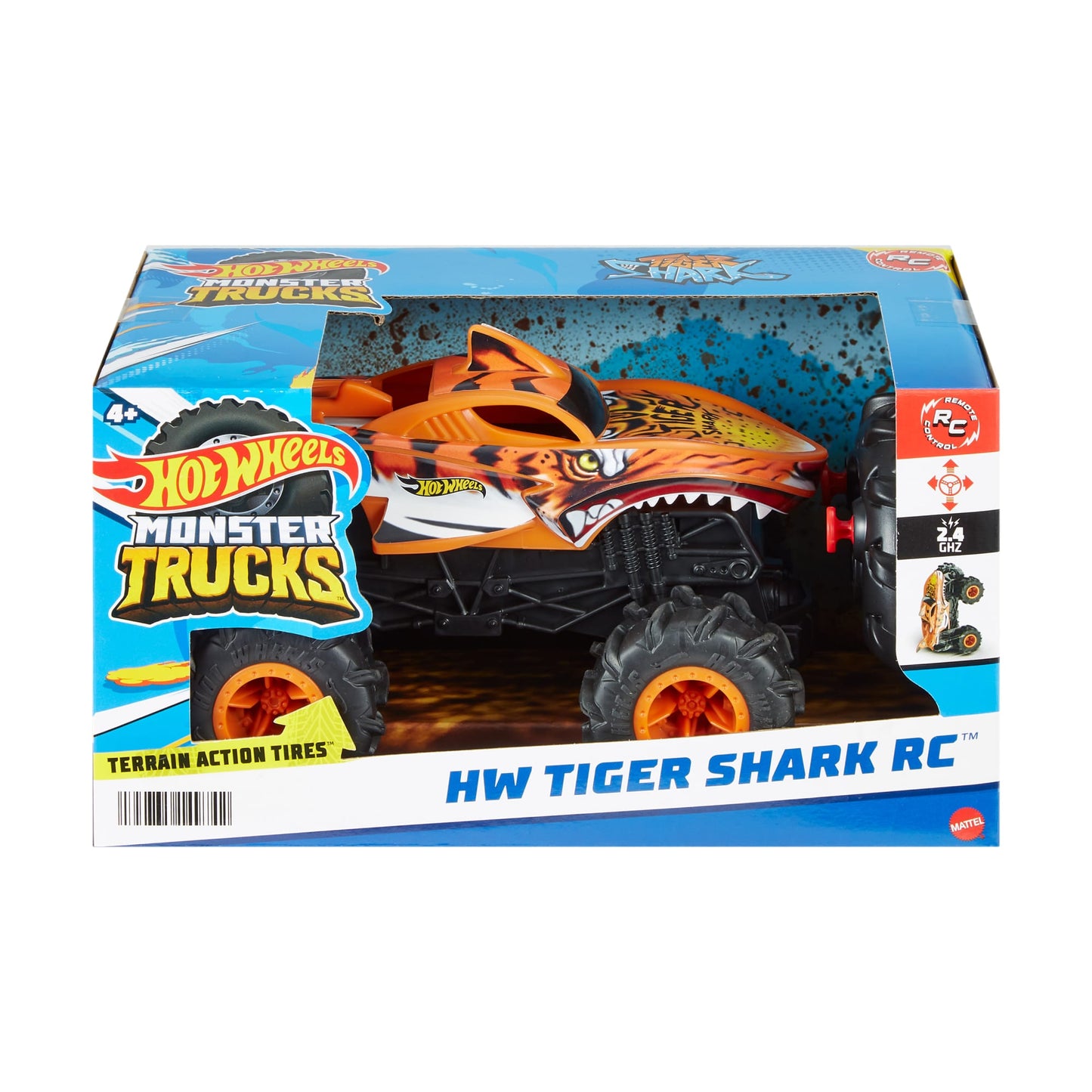 Hot Wheels Monster Trucks Veh¨ªculo a Control Remoto Tiger Shark Escala 1:24