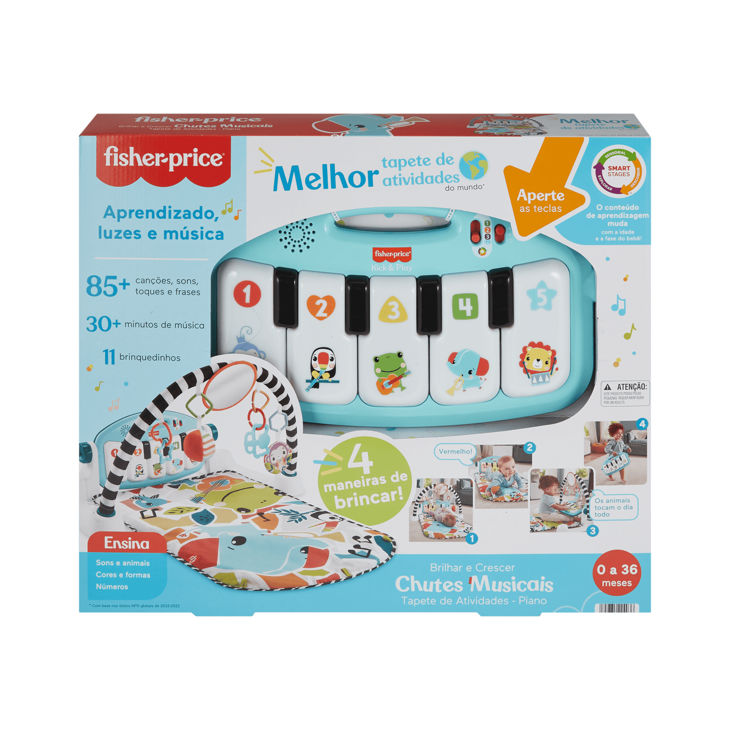 Fisher-Price Baby Gin¨¢sio para Beb¨ºs Pianinho Brilha e Cresce