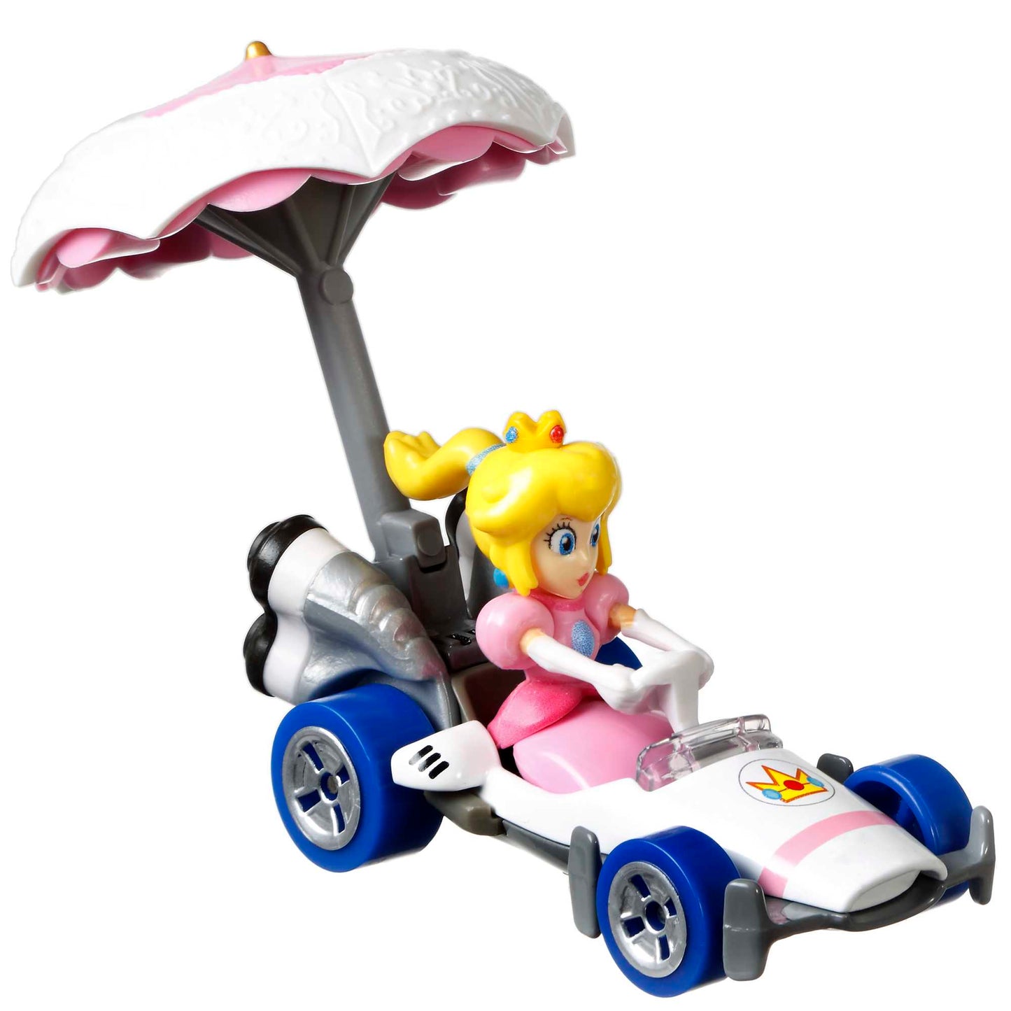 Hot Wheels Mario Kart Veh¨ªculo de Juguete Princesa Peach B-Dasher con Peach Parasol