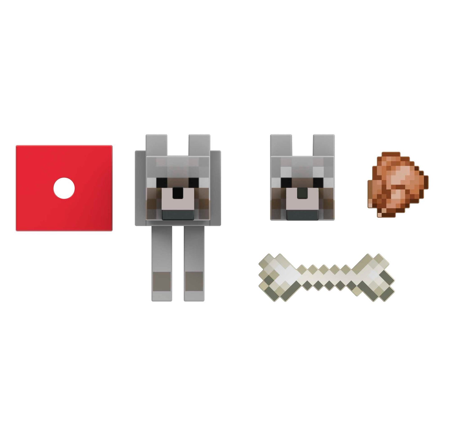 Minecraft-Loup-Figurine 14?Cm ¨¤ Collectionner Avec Accessoires
