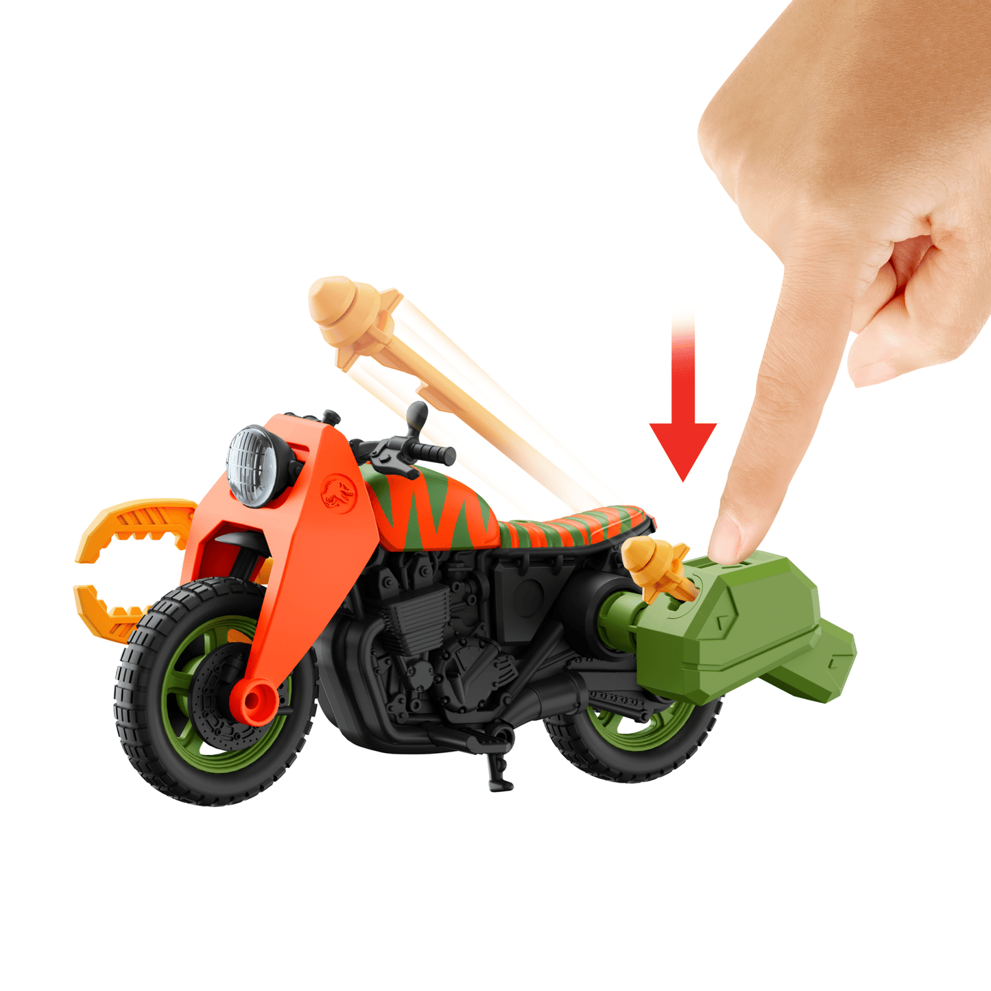 Jurassic Park ¡¯93 Classic Dennis Nedry Action Figure, Motorcycle & Dinosaur Toy Set, 3.75-in Scale
