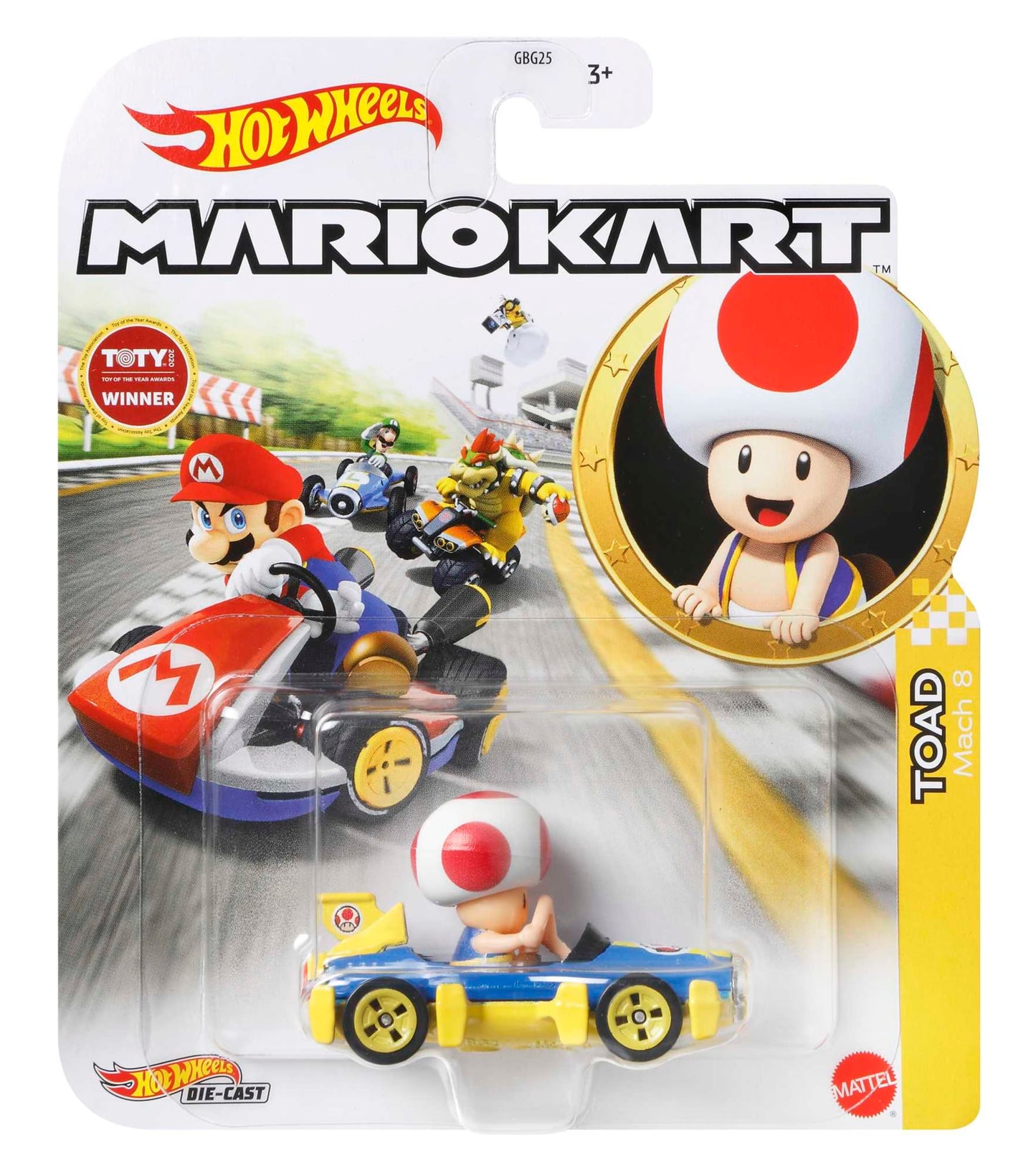 Hot Wheels Mario Kart Ve¨ªculo de Brinquedo Toad Mach 8