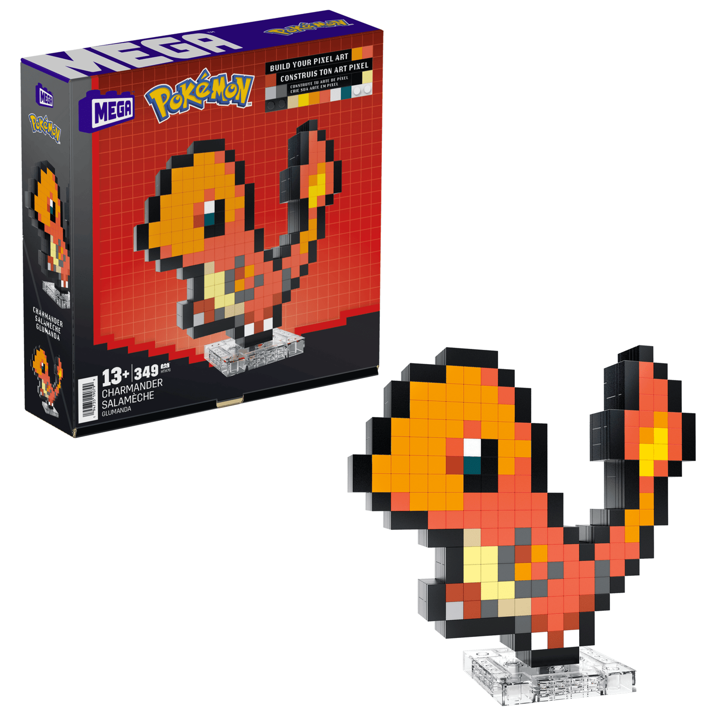 Mega  Pok¨¦mon  Coffret de Construction  Salam¨¨che (349 Pces), R¨¦tro
