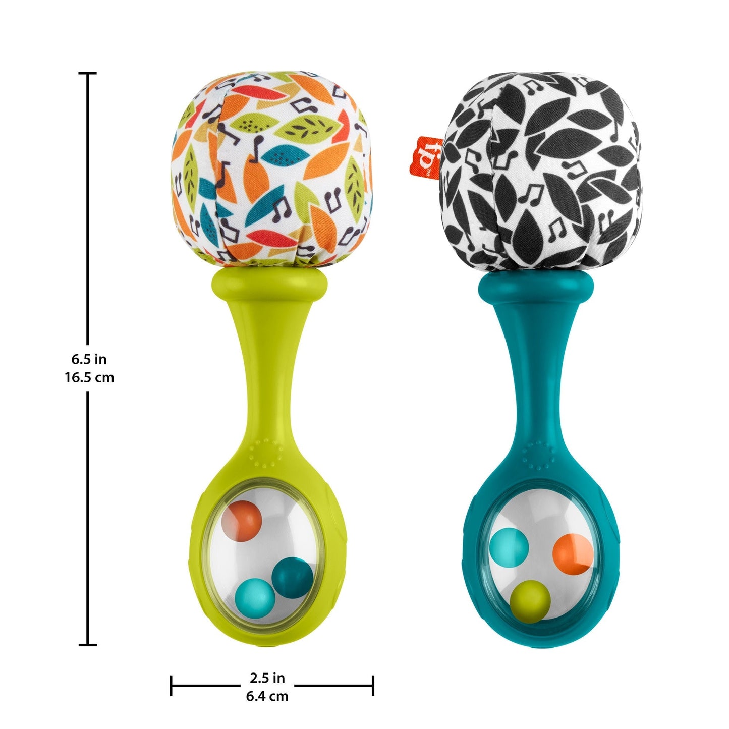 Fisher-Price Rattle ¡®n Rock Maracas Set Of 2 Baby Rattles, Newborn Toys, Neutral Colors
