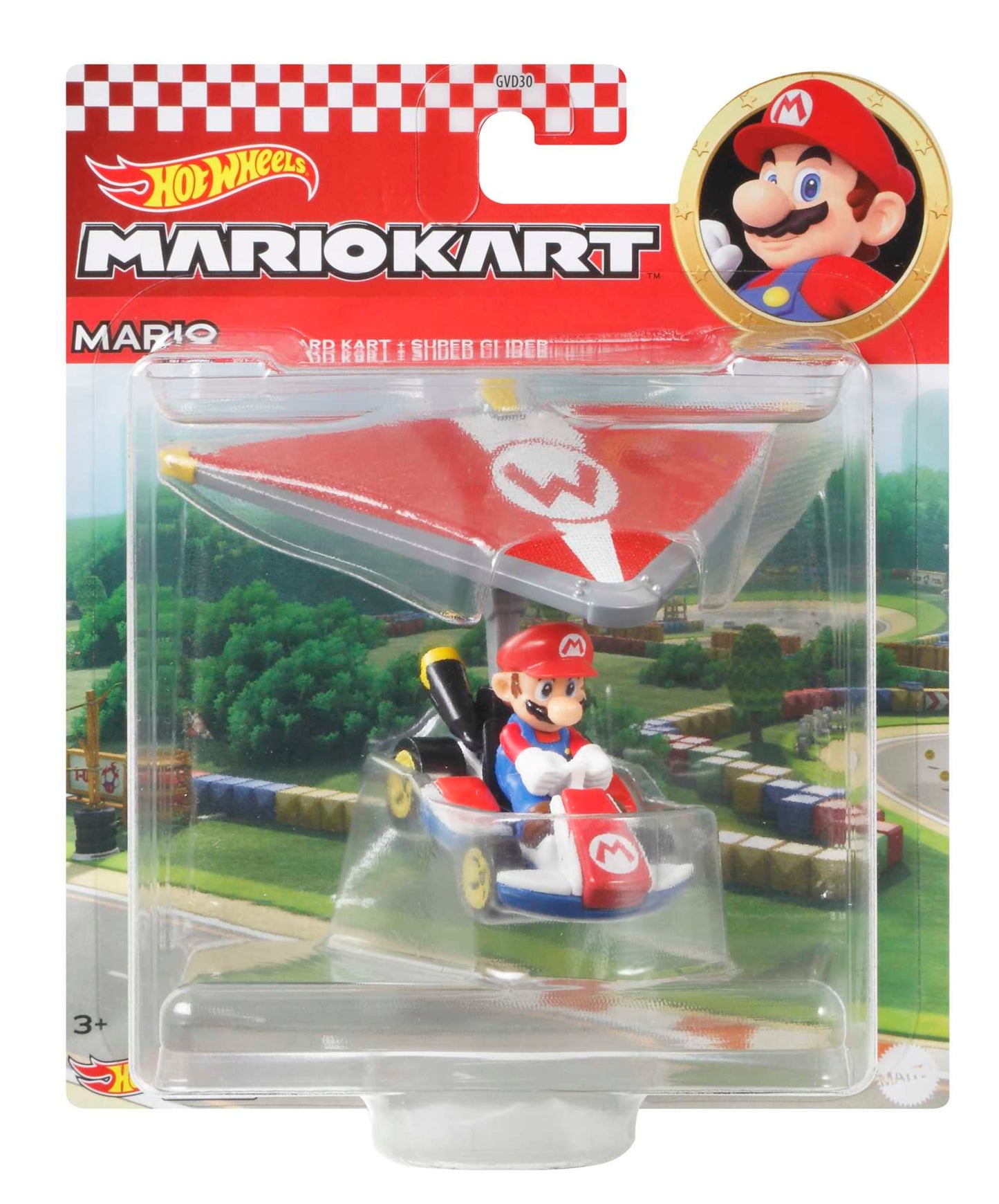 Hot Wheels Mario Kart Veh¨ªculo de Juguete Mario Est¨¢ndar Kart con Super Glider