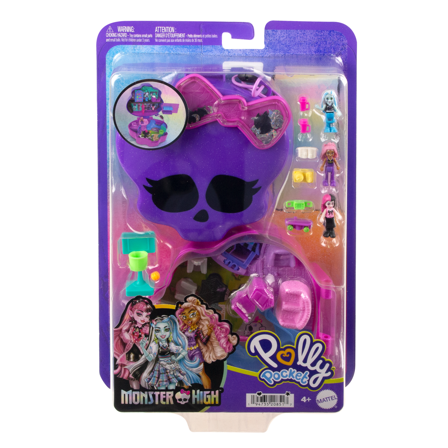 Polly Pocket  Monster High  Coffret Avec 3Micro-Poup¨¦es et 10Acc.