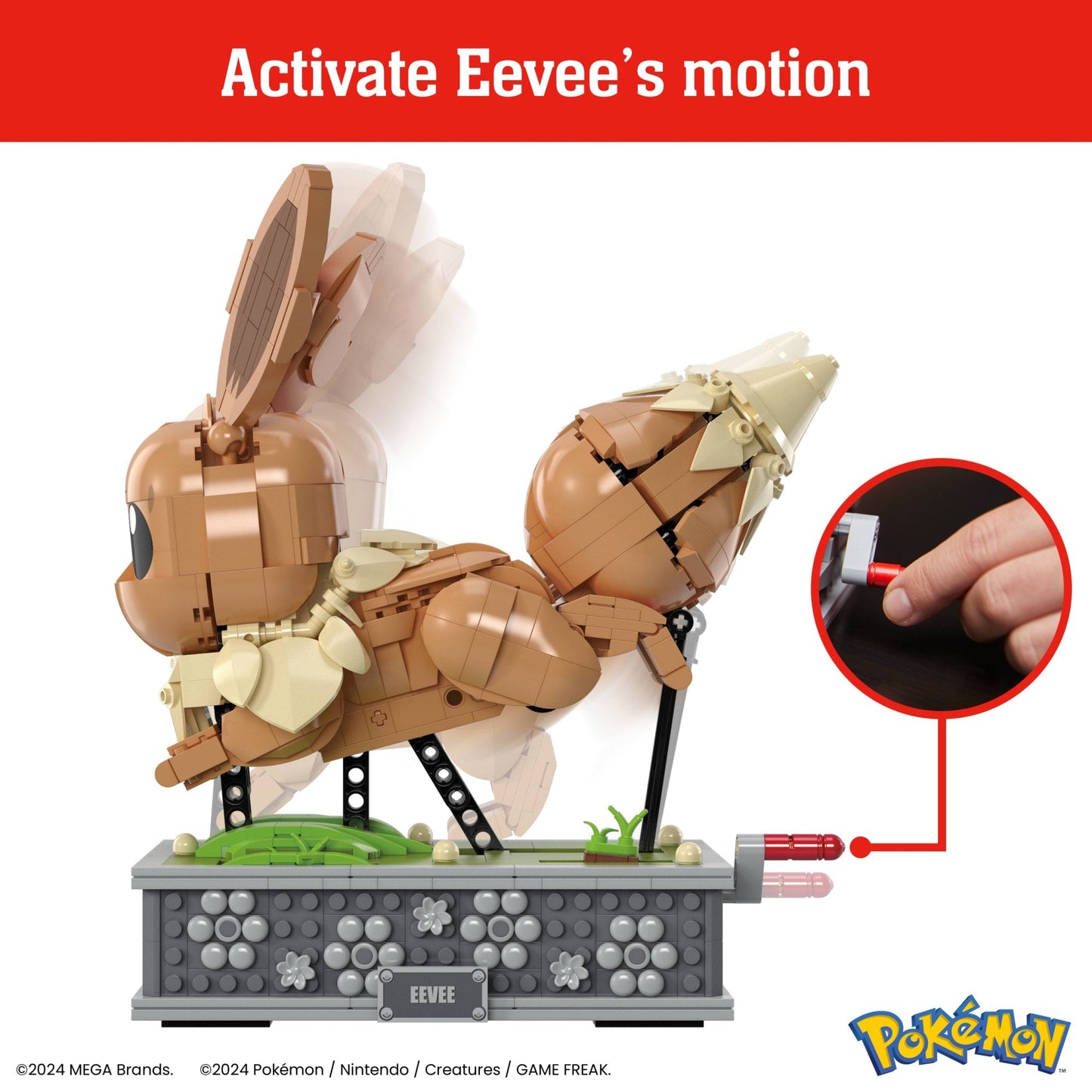 MEGA Pok¨¦mon Motion Eevee Building Toy Kit (1366 Pieces) For Collectors