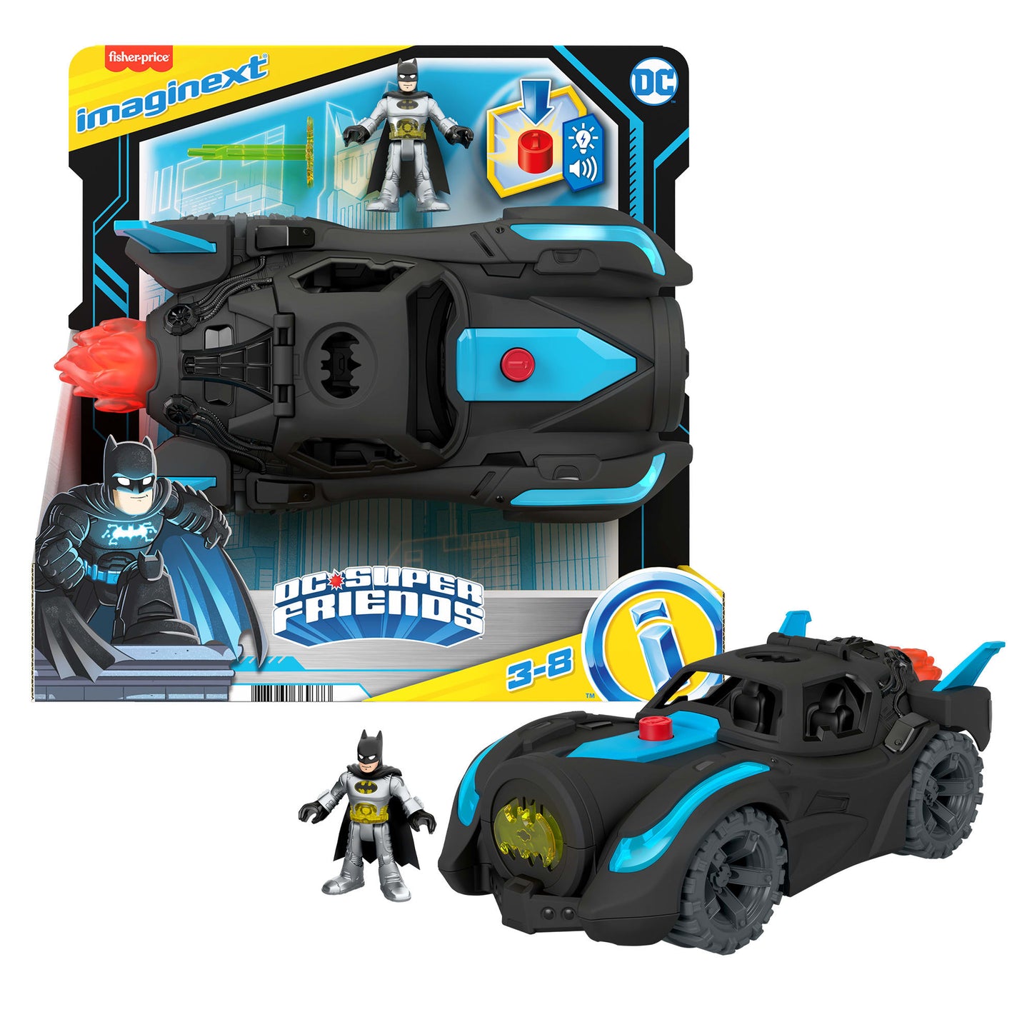 Imaginext DC Super Friends Veh¨ªculo de Juguete Batim¨®vil Luces y Sonido