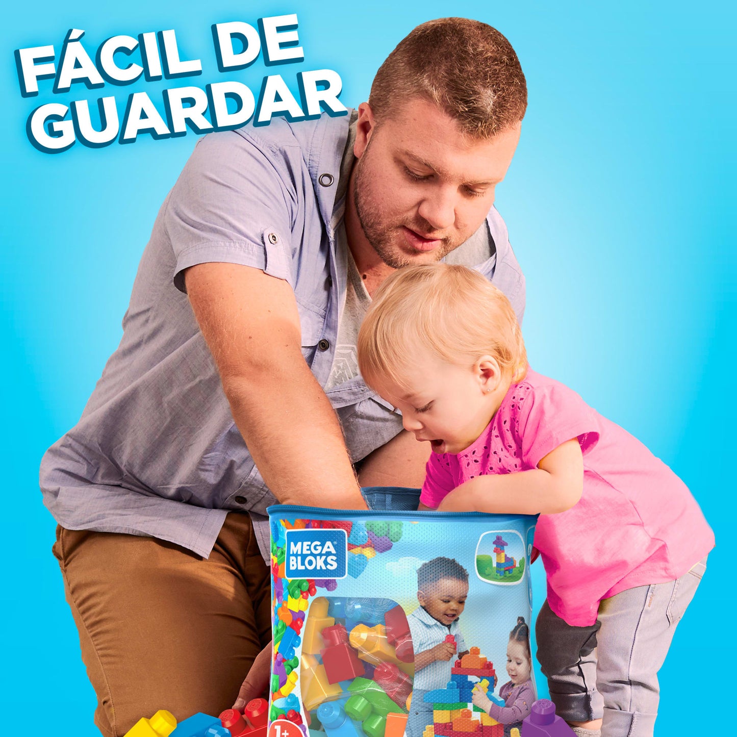 Mega Bloks Juguete de Construcci¨®n Bolsa de 60 bloques Azul